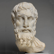 Hand carved realistic man head stone statue