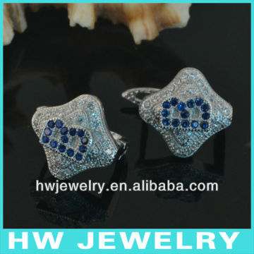 HWEA22360 alphabet letter B silver earring