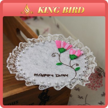 DIY flower lace felt needle cup mat