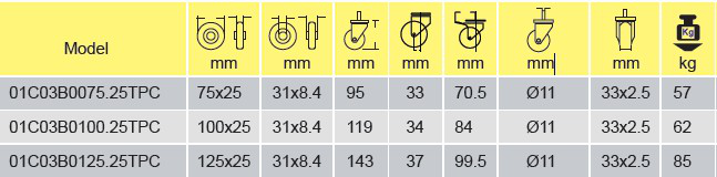 Parameters of 01C03B0075.25TPC