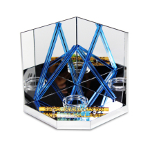 Apex small clear blue acrylic mirror advertising display
