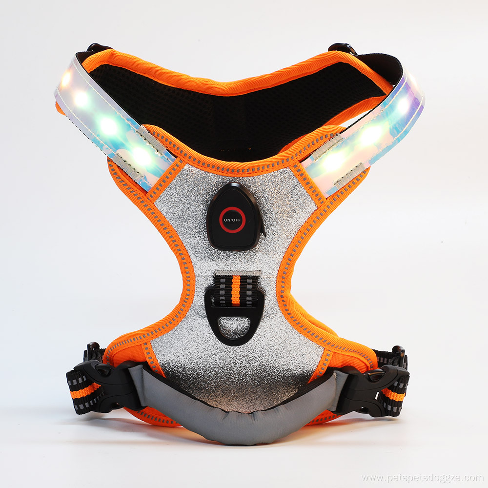 Rechargeable Soft Mesh Vest Harnesses Reflective Lights