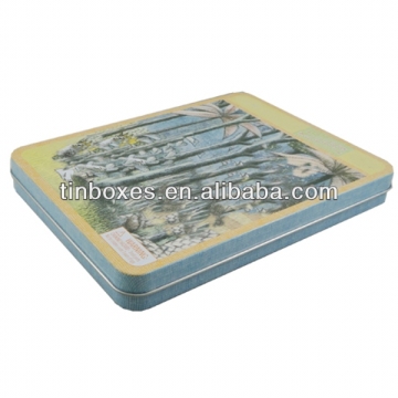rectangular thin metal tin box