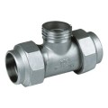 Acero inoxidable tope soldado Pipefitting rosca macho Tee