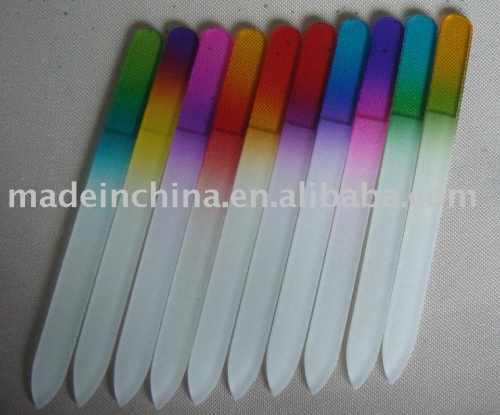 Colourful crystal glass nail file