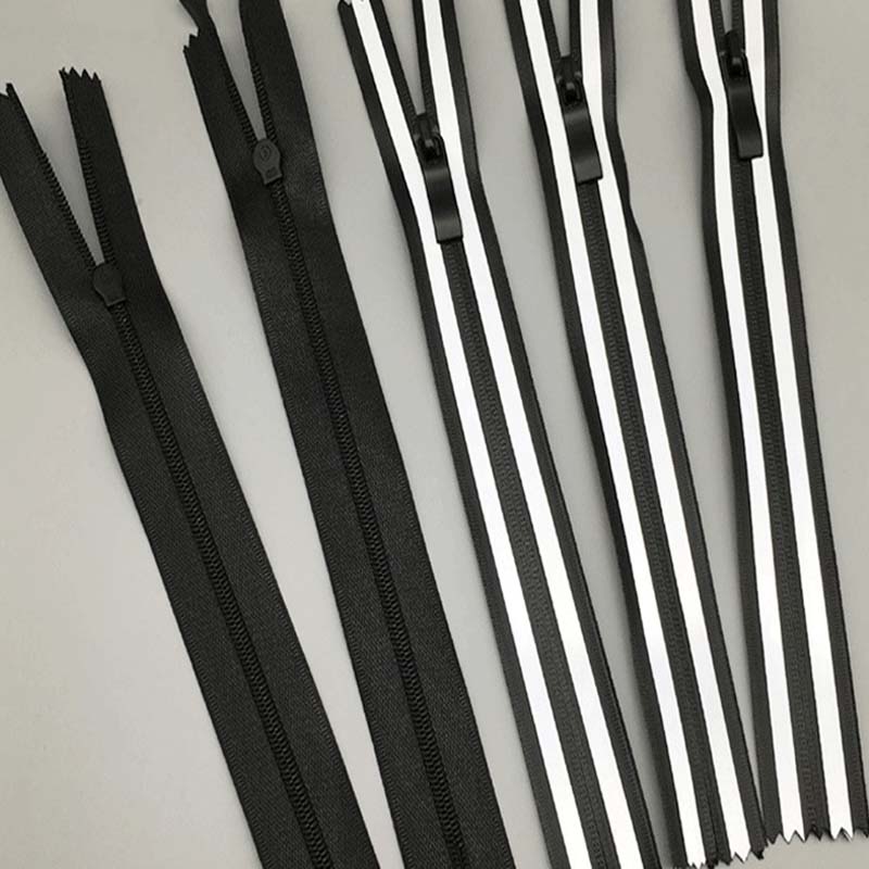 Black and white stripe zipper