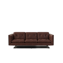 YUANF Series Light Walnut Leather Sofa
