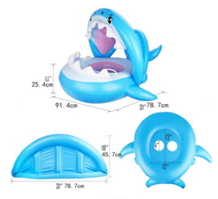 Cartoon Hai Form Schwimmring Schwimmer Sitz Boot