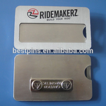 aluminium name plate holder, printing custom logo magnetic name badge