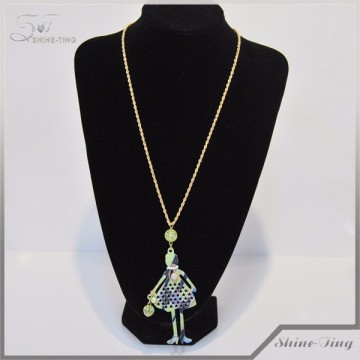 fashion 2015 gold chain jewellery human pendant necklaces