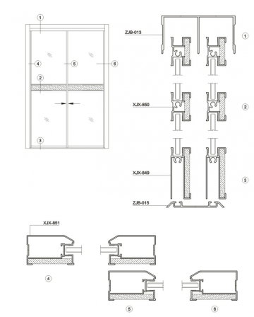 Aluminium profiles 78mm wardrobe door