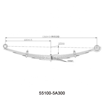 OE 55100-5A300 Truck Spare Part: Parabolic Leaf Spring SUP9 Steel Leaf Spring
