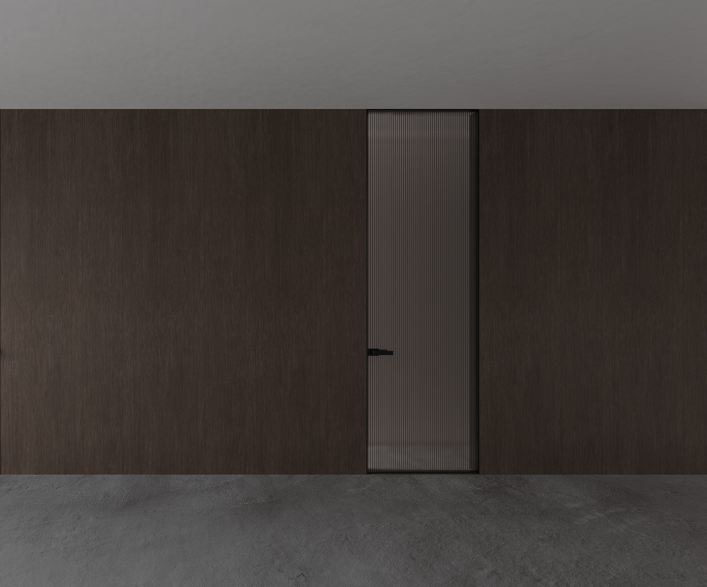 Porta giratória de vidro com moldura mínima Equinox e vidro artístico