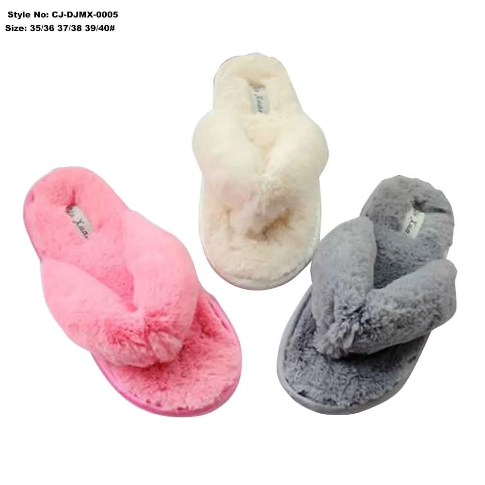 Superstarer Lady Colorful Faux Fur Slides Open Toe Fur Slippers for Women