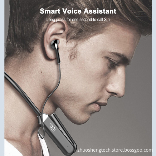 Wireless Neckband Bluetooth 5.2 Headphones with Magnetic LED Display, HiFi Stereo, Noise Reduction Earbuds