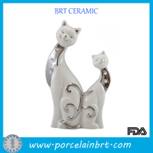 Decoración de cerámica de la boda de la forma del gato de la promoción para el Giftware