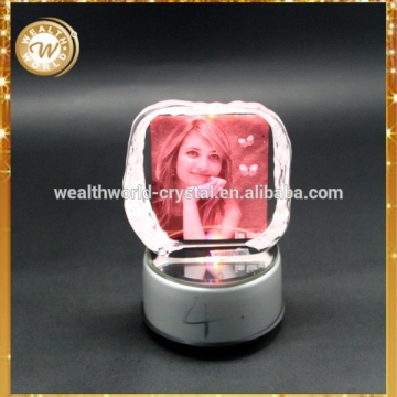 Low price most popular crystal block with photo printing