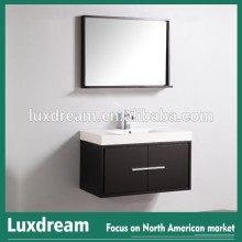 Espresso matte wall mounted dressing table used bathroom cabinet