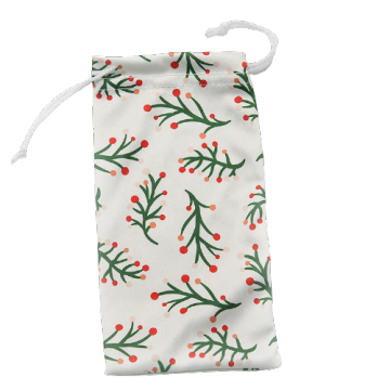 Custom Printed Suede Microfiber Drawstring Pouch for Eyeglasses