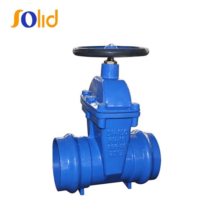 DIN3352 Hand Wheel Ductile Iron Double Socket End Gate Valve for PVC Pipes