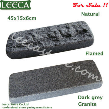 Dark grey granite paving stone tumbled driveway cube