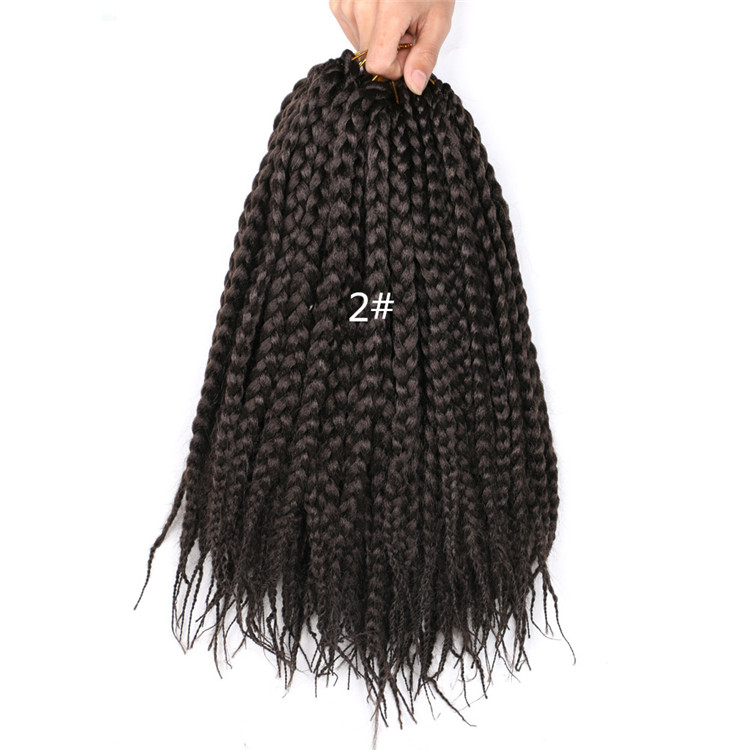 Protective Style Thick 3X Box Braids Pre Loop Crochet Braiding Hair Extension 14inch 18inch 22inch Medium braids