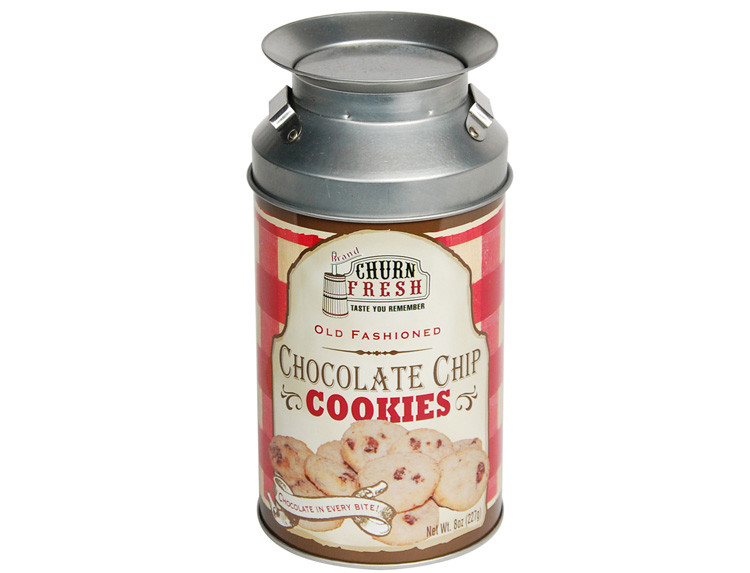 Bottle shaped cheap wholesale chocolate chip cookie tin box