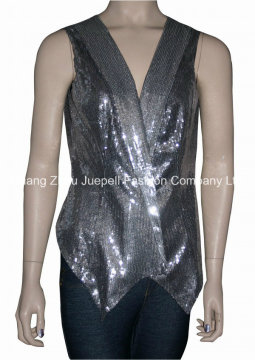 Sequine Surplice Tank Top