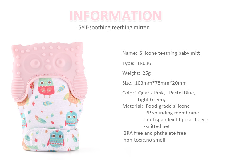 silicone baby teething mitten