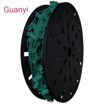 UL Listed Christmas Light C9 Sockets Spool with 12" Green Wire Spacing