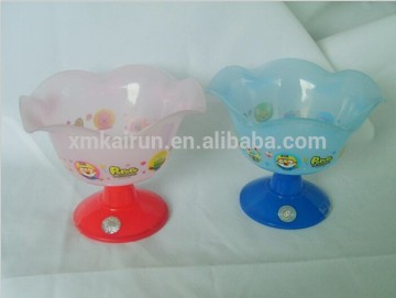 BPA free plastic ice cream flower cups/plastic ice cream sundae cups/eco-friendly plastic ice cream bowl