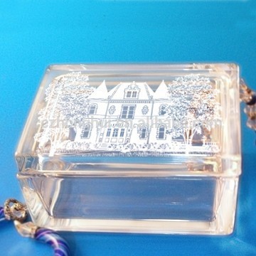 2016 Sandblasting square crystal glass box