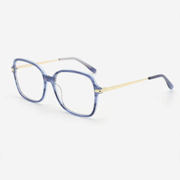 Square Acetate And Metal Combined Unisex Optical Frames 23A3170