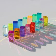 Rainbow Crystal Acrylic Strip Blocks - 16 Color Educational Gem Cubes for Kids