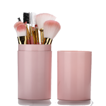 12 pieces makeup brush with plastic barrel
