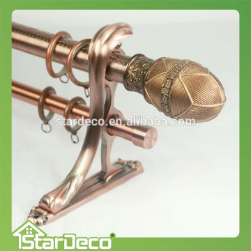 Zinc alloy finial iron curtain rod, flexible modern curtain rod