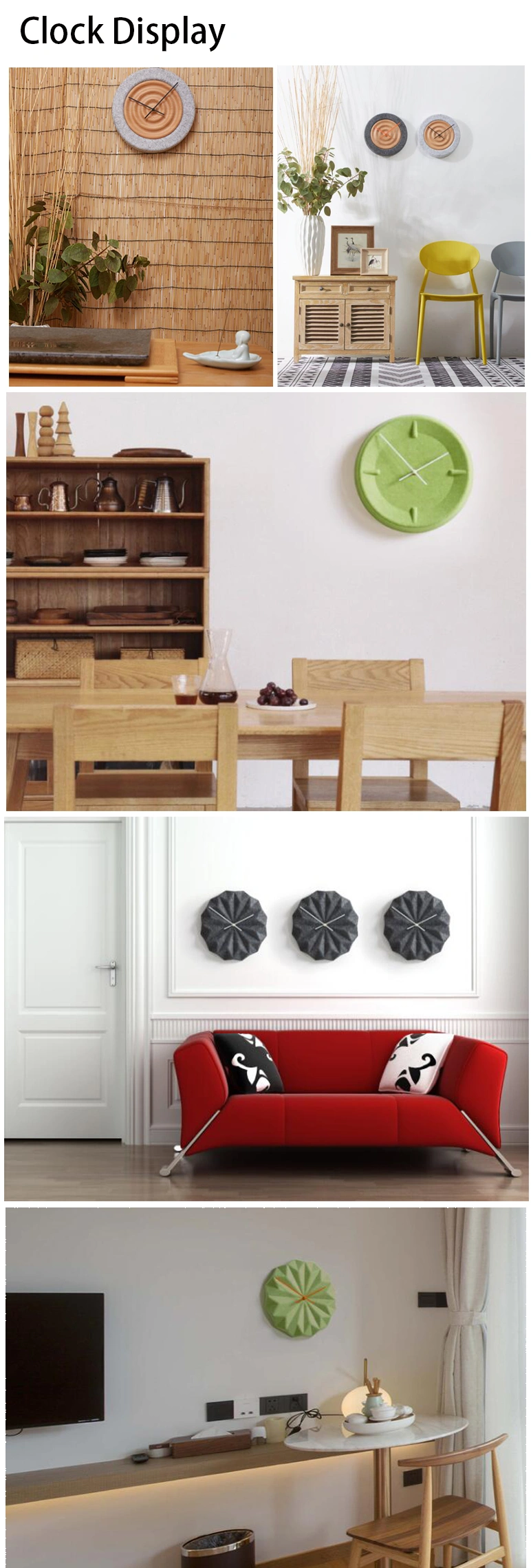 Eco-Friendly for Home Decor Polyester Fiber Wall Clock