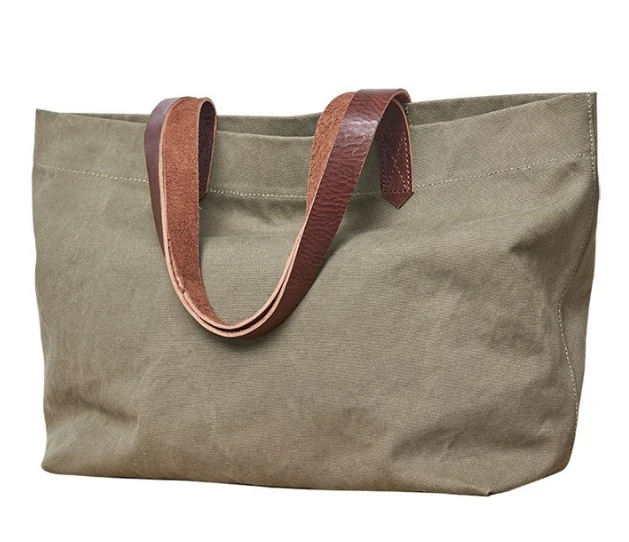 Men's Large-Capacity Neutral Tote Bag Casual Canvas Handbag