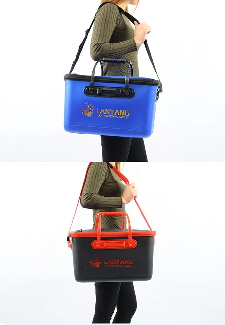 New Design Folding Fishing Bucket With Handle EVA Fishbox Outdoor Water Box Packing Live Fish Bucket Thickened Fishing Tank Fish