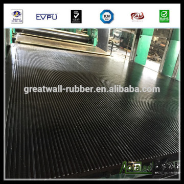 Wide ribbed rubber sheet