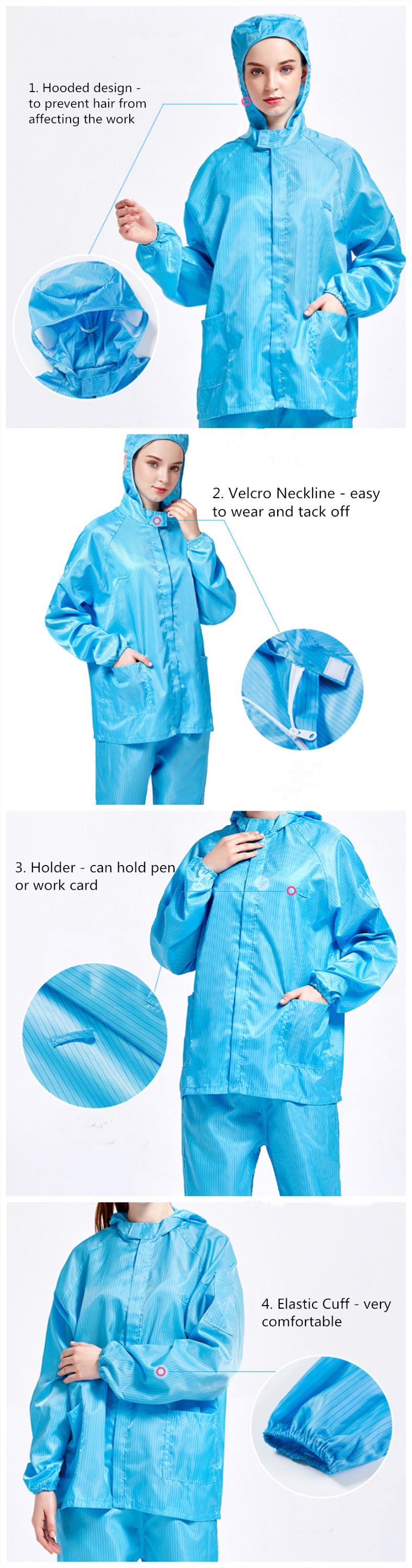 Antistat ESD Protection Clothing Antistatic Garment Cleanroom Suit