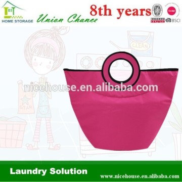 pink with handle resusable nylon laundry bag