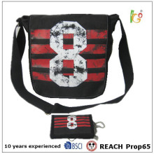 cool pitcure printing and red popular canvas shoulder bag 2016