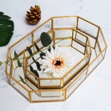 S sizes Home Decor copper geometrical mirrored glass terrarium