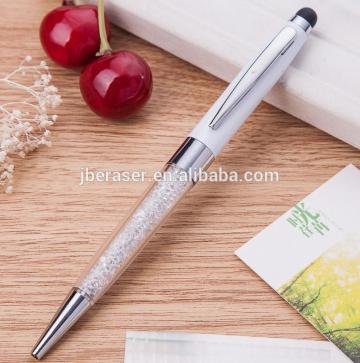 2 in 1 slim crystal stylus pens touch screen ballpoint pen for iphone