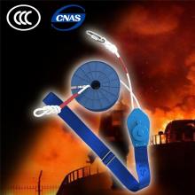 Hand control descent rescue device for fire