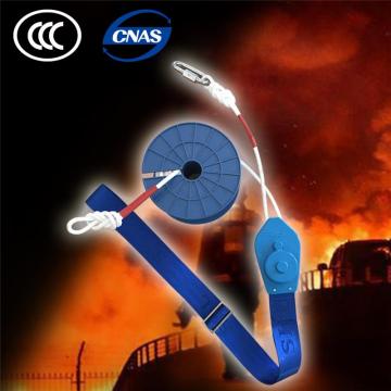 Hand control descent rescue device for fire