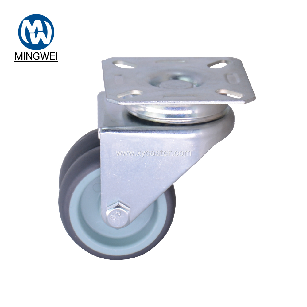 2 inch Double wheel caster TPR Furniture Swivel