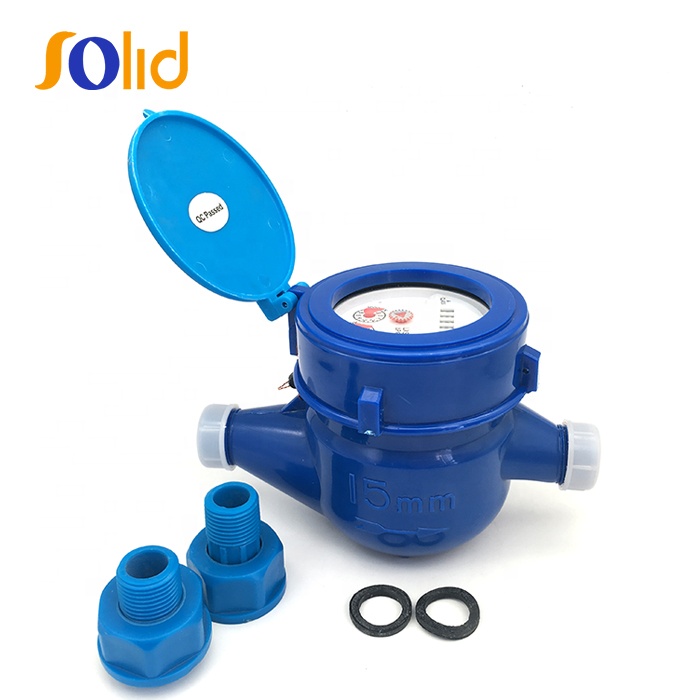 Dn15-50mm ABS Plastic Liquid Sealed Multi-jet Type Wet-Dial Mechanical Cold Water Meter