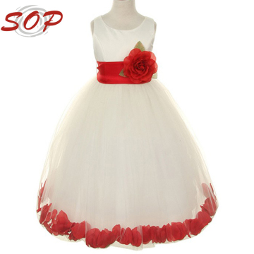 Classic Best Selling Pick Your Sash Petals Flower Girl Net Dress